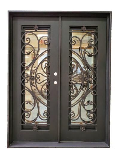 wrought iron double door