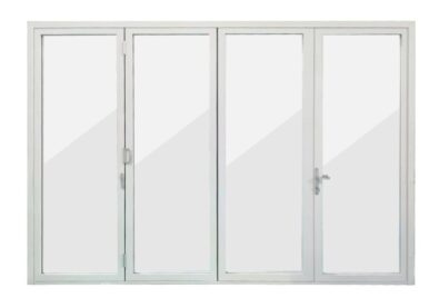 Minimalist design white aluminum bifold door