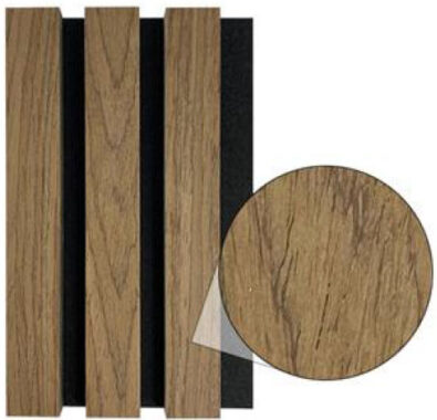 Grey slat wood panel sample for wall décor