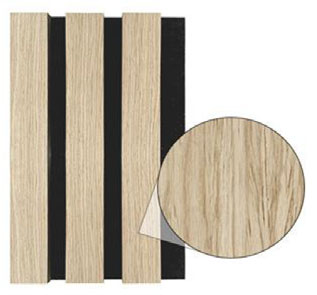 Natural wood slats paired with dark accents