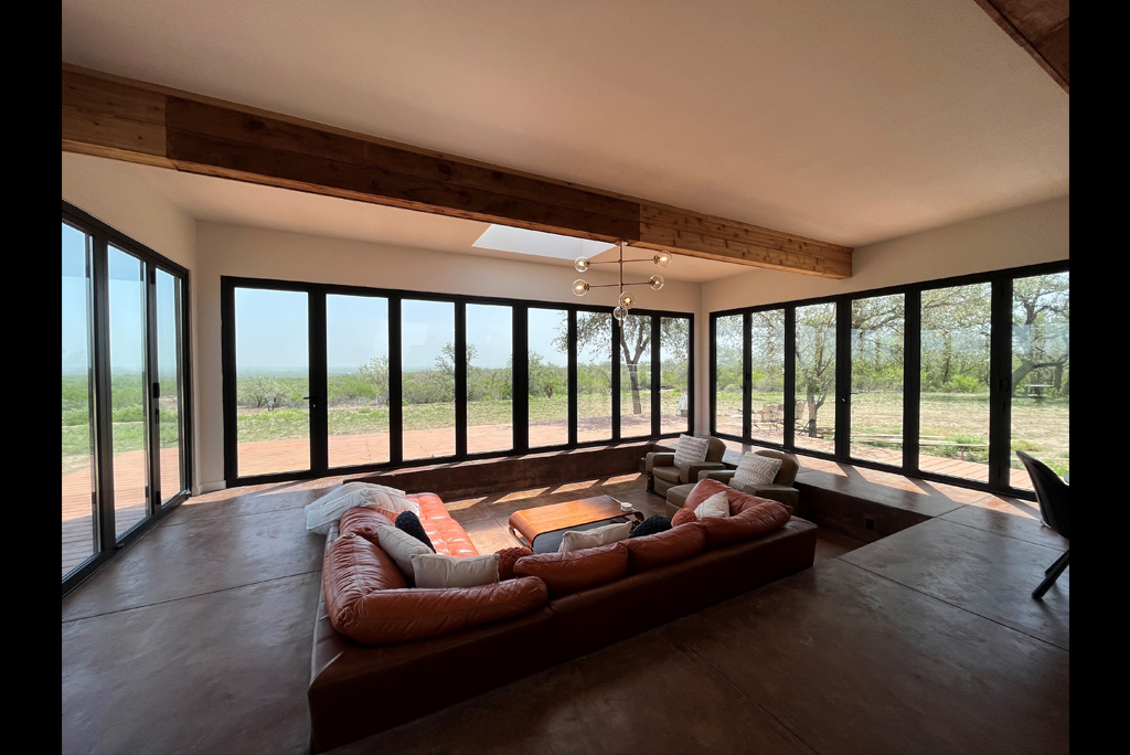 Huge Custom accordian Door for backyard with view