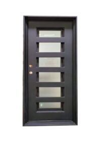 Modern front door with glass panels