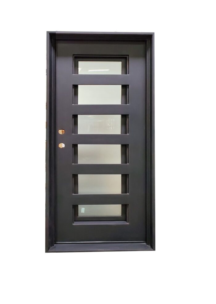 Modern front door with glass panels