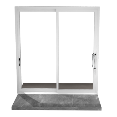 White aluminium folding patio doors