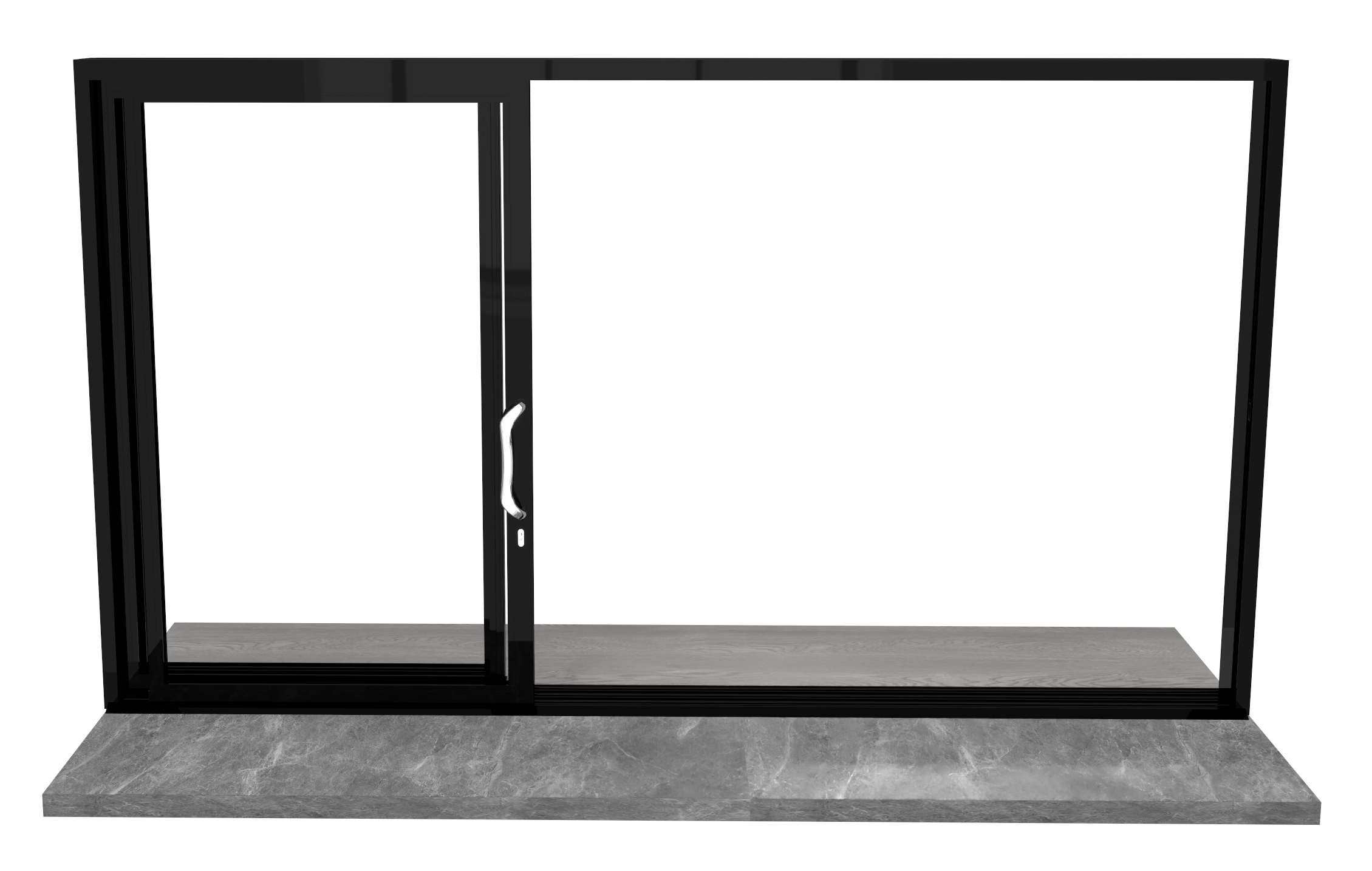 Classic sliding glass door, clear view