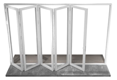Premium white six-panel folding door design